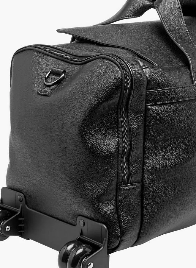 Wave BLACK Textured Softcase Trolley Bag With Retractable Handle for Men | Best Price UAE